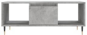 Betonszürke szerelt fa dohányzóasztal 90x50x36,5 cm