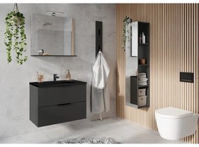 Fekete-antracitszürke fali szekrény mosdókagylóval 81x61 cm Crandon – Germania