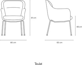 Kék kárpitozott karfás étkezőfotel Sadira – Teulat