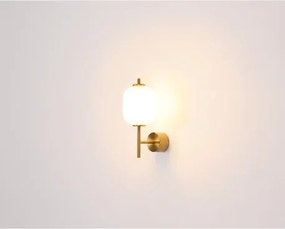 Globo 15217W Fali lámpa fém sárgaréz színű, fehér üveg, fényirány: felfelé, SzxM: 135x325mm, Mélység: 185mm, LED 7W 230V, 779lm forrás, 606lm kimenet, 3000K