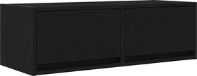 vidaXL fekete tölgy színű szerelt fa TV-szekrény 80x31x25,5 cm