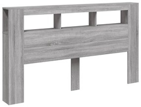 szürke sonoma szerelt fa LED-es fejtámla 180x18,5x103,5 cm