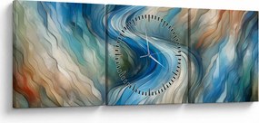 Kép - Absztrakt áramlat (órával) (90x30 cm)