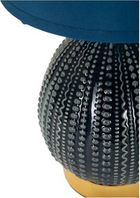 Kék kerámia asztali lámpa textil búrával (magasság 30,5 cm) Flavi – Mauro Ferretti