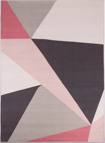 Szőnyeg 200X300 Rózsaszín Geometrikus Csúszásgátló A Hálószoba Nappalijába