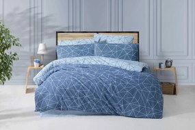 Mia Indigo pamut ágynemű DeLuxe Ágynemű mérete: 200x220 cm, A csomag tartalma: Készletcsomagolás