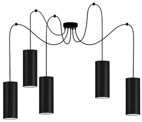 Csillár zsinóron ZIK 5xE27/40W/230V pók fekete