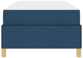 Boxrugós ágy matracmal Kék és Fehér 90 x 190 cm szövet