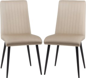 HOMCOM 2 db Kárpitozott Velúr Hatású Szövet Étkezőszék Acél Lábakkal és Helytakarékos Dizájnnal, 43x58x90 cm, Barna és Fekete | Aosom