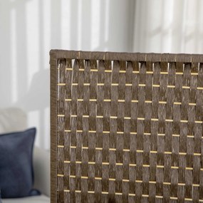 HOMCOM 4-panelos Beltéri Képernyő 181L x 180H cm 2 Hajtható Polc Szobaelválasztó Fenyőfa Bambusz Woven Papírrost Barna | Aosom
