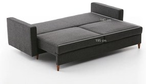 3 személyes kanapéágy Eva - Antracit