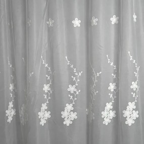 Brigida Fehér Organza függöny 250 x 300 cm virágmintás