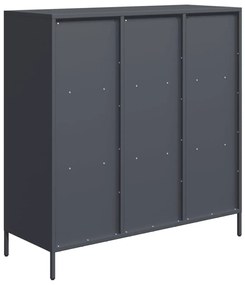 antracitszürke acél magasszekrény 101,5 x 39 x 103,5 cm