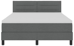 Boxspring Ágy Matrac &amp; LED Sötétszürke 160x200 cm Szövet