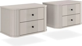 Vesper fali éjjeliszekrény szett 56 cm - kasmír / arany fogantyúk