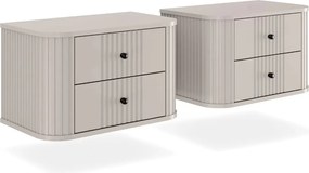 Vesper függő éjjeliszekrény készlet 56 cm - kasmír / arany fogantyúk