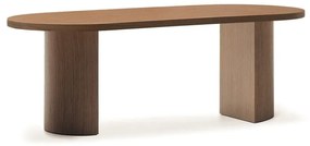 Kerek étkezőasztal diófa dekoros asztallappal 100x200 cm Nealy – Kave Home