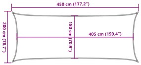 bézs HDPE napvitorla 160 g/m² 2 x 4,5 m