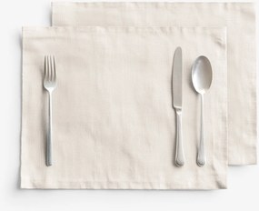Goldea lenvászon keverék reggeliző alátét - elefántcsontszín - 2db 30 x 40 cm
