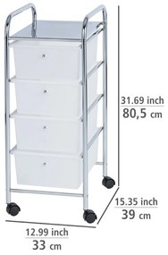 Messina mozgatható, fürdőszobai tároló, 4 fiókkal - Wenko