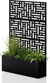 Fém kerti pergola virágládával 3in1, fekete, 1200x1800x300 mm: ROSE