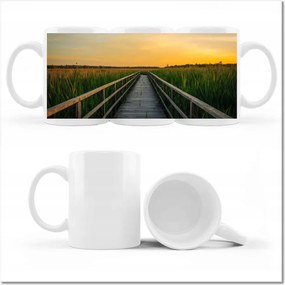 Nyomott mintás bögre Tájkép Naplemente