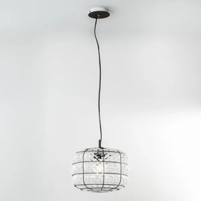 SIRU - Csillár zsinóron TERRA 1xE27/60W/230V fekete/átlátszó Velencei üveg