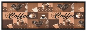 Coffee brown&quot; mintájú mosható konyhaszőnyeg 60 x 180 cm&quot;