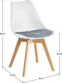 Szék, fehér/szürke/bükk, BALI 2 NEW