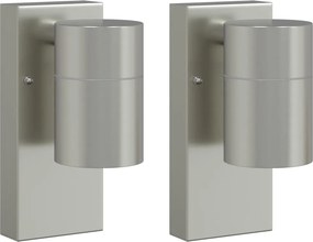 vidaXL Kültéri Fali Lámpa 2 pcs Ezüst 6,5 x 10,5 x 16 cm
