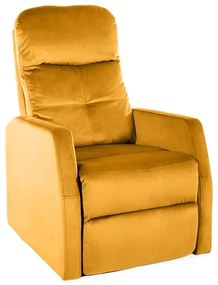 Ares Velvet állítható fotel, sárga