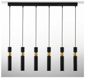 Jupiter 2005 - Csillár zsinóron ALAS 6xGU10/10W/230V fekete/arany