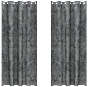 Velúr Függönyök 2 db Csatos Szürke 245x140 cm