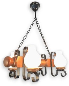 Brilagi - Csillár láncon RUSTIC 4xE14/40W/230V bükkfa/dió