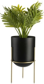 Arany Növénytartó Állvány virágágyás fekete fém fedéllel 20 cm Loft