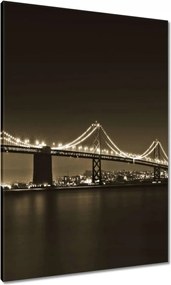 Vászonkép 70x100 Híd az éjszakában szépia