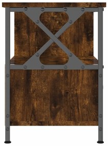 füstös tölgy színű szerelt fa és vas TV-szekrény 90x33x45 cm