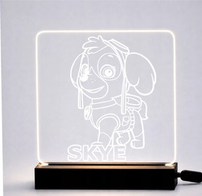 3D LED-es névre szóló lámpa – Skye – Mancs Őrjárat gyerek éjjeli lámpa