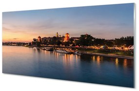 Üvegképek Krakow Sunset folyó zár 100x50 cm 2 fogas