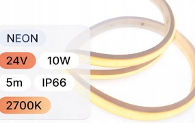 Led szalag neon 9,8x5,5mm meleg szín 2700K