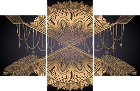 Kép - Arany mandala nyilakkal (90x60 cm)