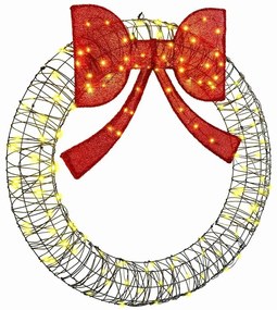 Koszorú 150 LED-del Meleg fehér 120 cm Rattan