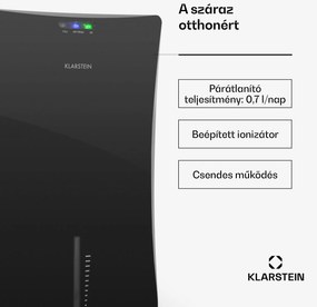 Klarstein Drybest 2000 2G, fekete, párátlanító készülék, ionizátor, 700 ml/nap, 70 W