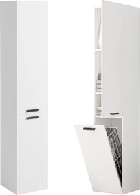 Fürdőszoba Szekrény Polc Oszlop 2 Ajtós Fehér Magas Polcos Modern 174 CM