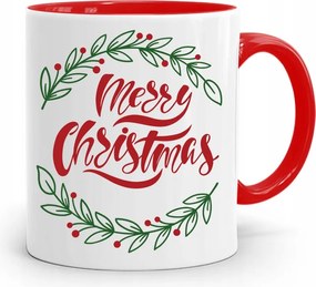 Piros Karácsonyi Bögre Mikulás Karácsonyfa Alá, fényképes nyomattal