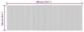 négyszögletű szürke bambusz szőnyeg 100 x 300 cm