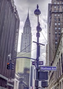 Poszter 64x90cm New York város alaprajza Chrysler épületével, Assaf Frank