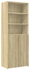 sonoma tölgy színű szerelt fa tárolószekrény 70 x 42,5 x 225 cm