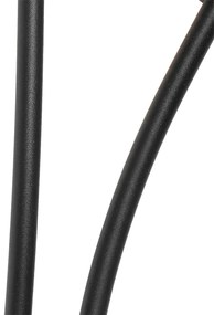 Modern fali lámpa fekete 2-es füstüveggel - Athén