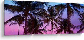 Kép - Pálmafák Miamiban (órával) (90x30 cm)